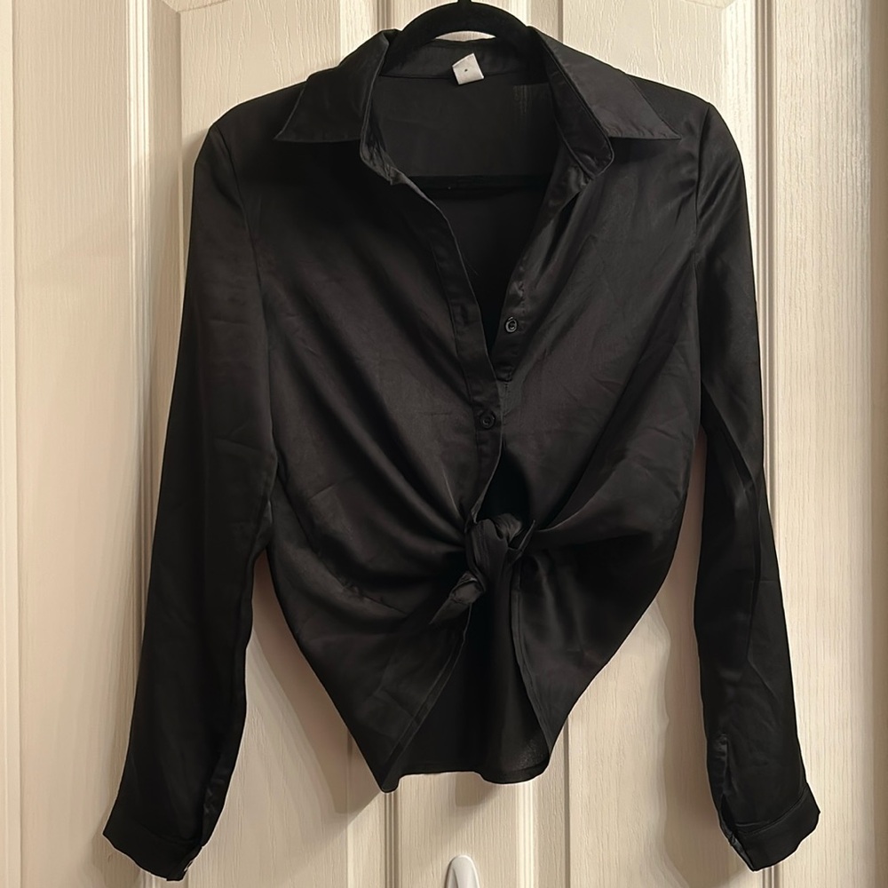 Black Button Blouse #820